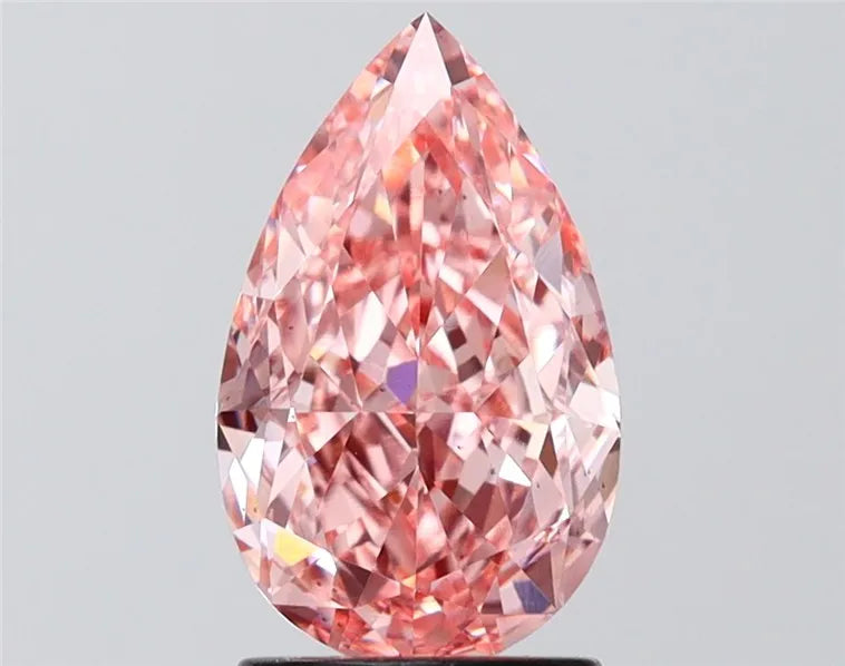 2.23ct Pear Lab Grown Diamond (Colour Fancy Vivid Pink, Clarity VS2, IGI Certified)