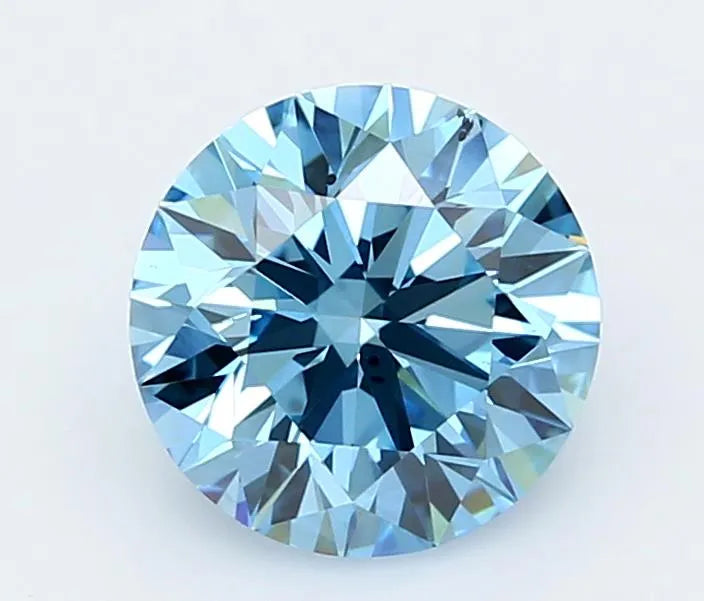 2.23ct Round Lab Grown Diamond (Colour Fancy Vivid Blue, Clarity SI1, Cut EX, IGI Certified)