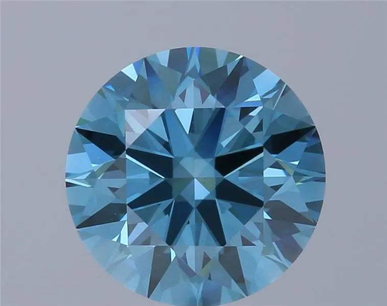 2.23ct Round Lab Grown Diamond (Colour Fancy Vivid Blue, Clarity VS1, Cut ID, IGI Certified)