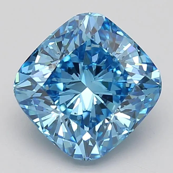 2.24ct Cushion brilliant Lab Grown Diamond (Colour Fancy Vivid Blue, Clarity VS2, Cut EX, IGI Certified)