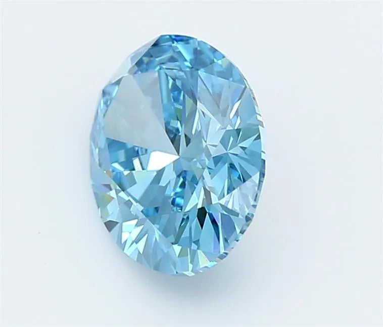 2.24ct Oval Lab Grown Diamond (Colour Fancy Vivid Blue, Clarity VVS1, IGI Certified)