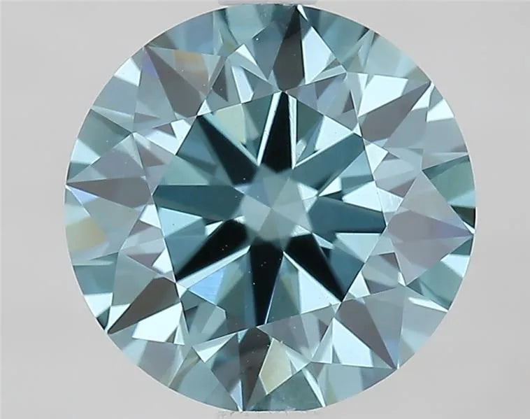 2.24ct Round Lab Grown Diamond (Colour Fancy Vivid Blue, Clarity VVS2, Cut ID, IGI Certified)