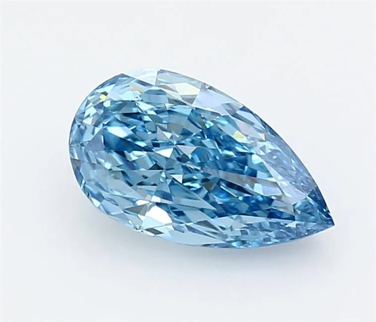 2.25ct Pear Lab Grown Diamond (Colour Fancy Vivid Blue, Clarity VVS2, IGI Certified)