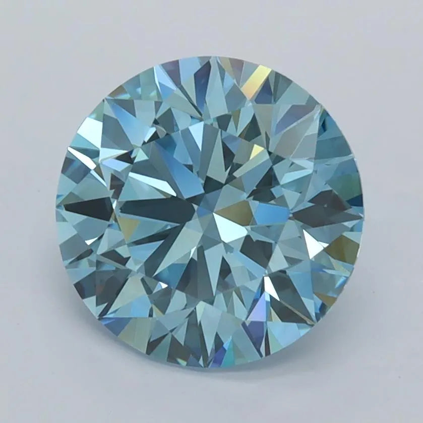 2.25ct Round Lab Grown Diamond (Colour Fancy Intense Blue, Clarity VVS2, Cut ID, IGI Certified)