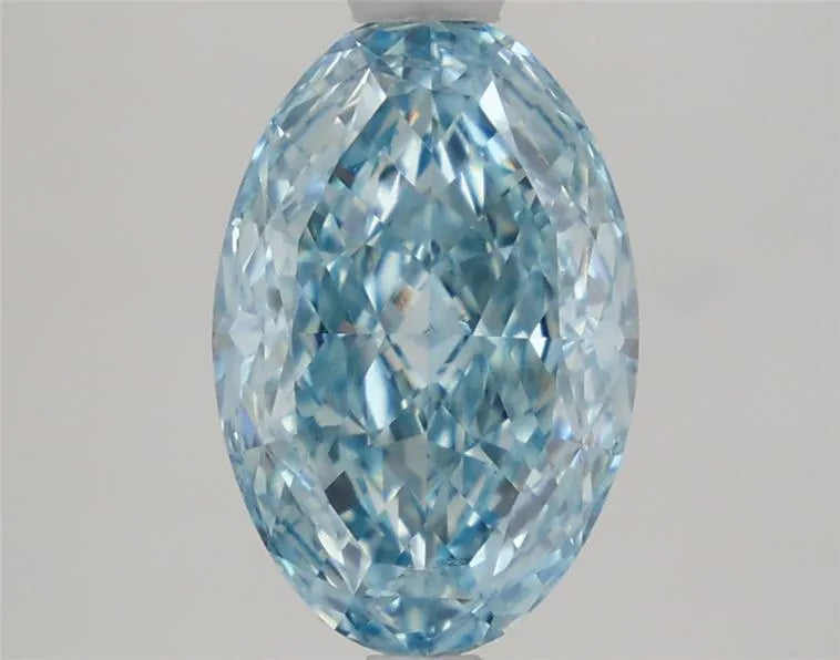 2.26ct Oval Lab Grown Diamond (Colour Fancy Vivid Blue, Clarity VS1, IGI Certified)