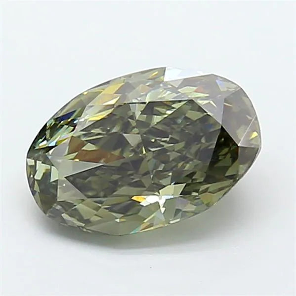 2.26ct Oval Lab Grown Diamond (Colour Fancy Vivid Green, Clarity VVS2, IGI Certified)