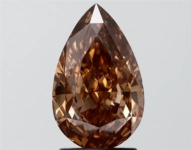 2.27ct Pear Lab Grown Diamond (Colour Fancy Orangey Brown, Clarity VVS2, IGI Certified)