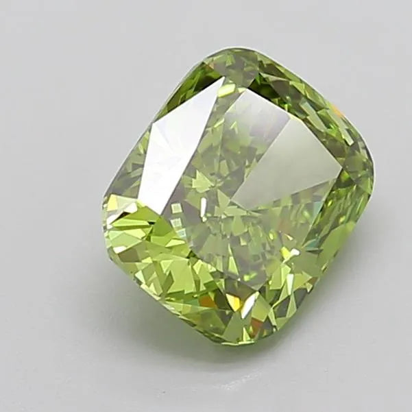 2.28ct Cushion modified Lab Grown Diamond (Colour Fancy Vivid Green, Clarity VVS2, IGI Certified)
