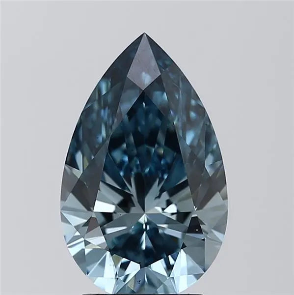 2.29ct Pear Lab Grown Diamond (Colour Fancy Vivid Blue, Clarity VS2, IGI Certified)