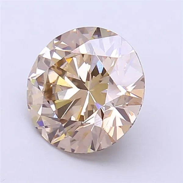 2.29ct Round Lab Grown Diamond (Colour Fancy Light Brown, Clarity VVS2, Cut ID, IGI Certified)