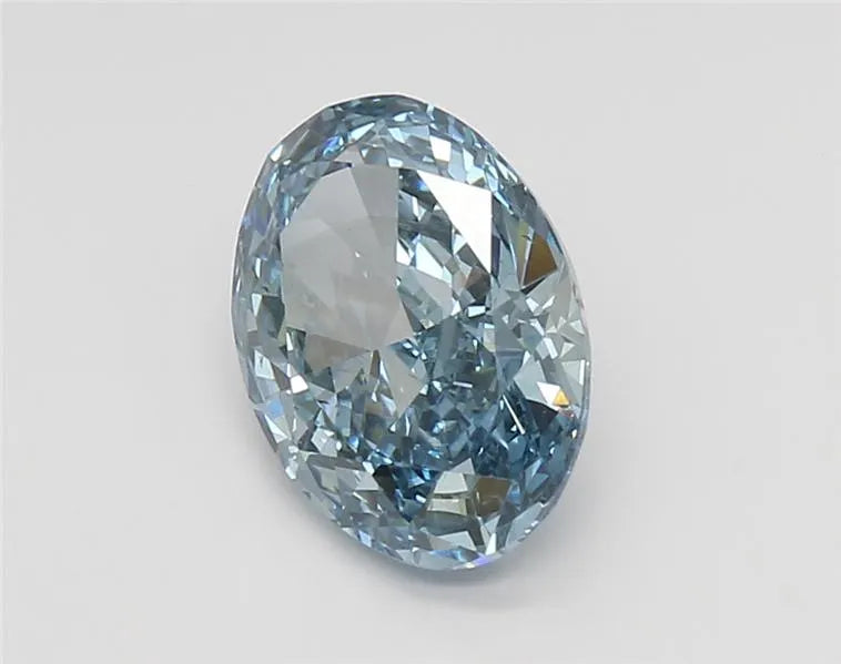 2.30ct Oval Lab Grown Diamond (Colour Fancy Vivid Blue, Clarity SI1, IGI Certified)