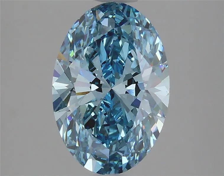 2.30ct Oval Lab Grown Diamond (Colour Fancy Vivid Blue, Clarity VS1, IGI Certified)