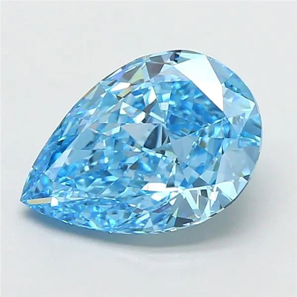 2.30ct Pear Lab Grown Diamond (Colour Fancy Vivid Blue, Clarity VVS2, IGI Certified)