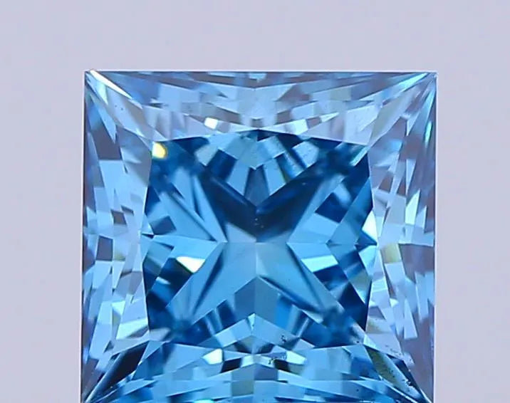 2.30ct Princess Lab Grown Diamond (Colour Fancy Vivid Blue, Clarity VS2, IGI Certified)