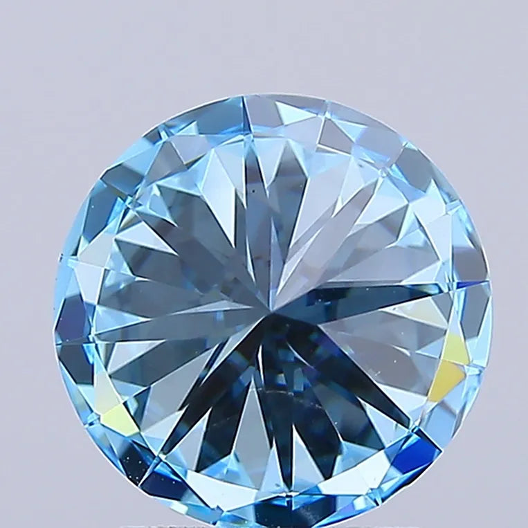 2.30ct Round Lab Grown Diamond (Colour Fancy Vivid Blue, Clarity VS2, Cut ID, IGI Certified)