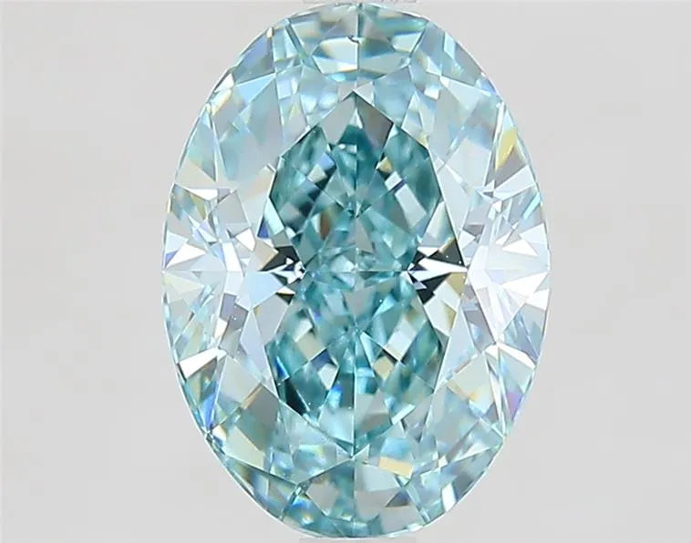 2.31ct Oval Lab Grown Diamond (Colour Fancy Intense Blueish Green, Clarity VVS2, IGI Certified)