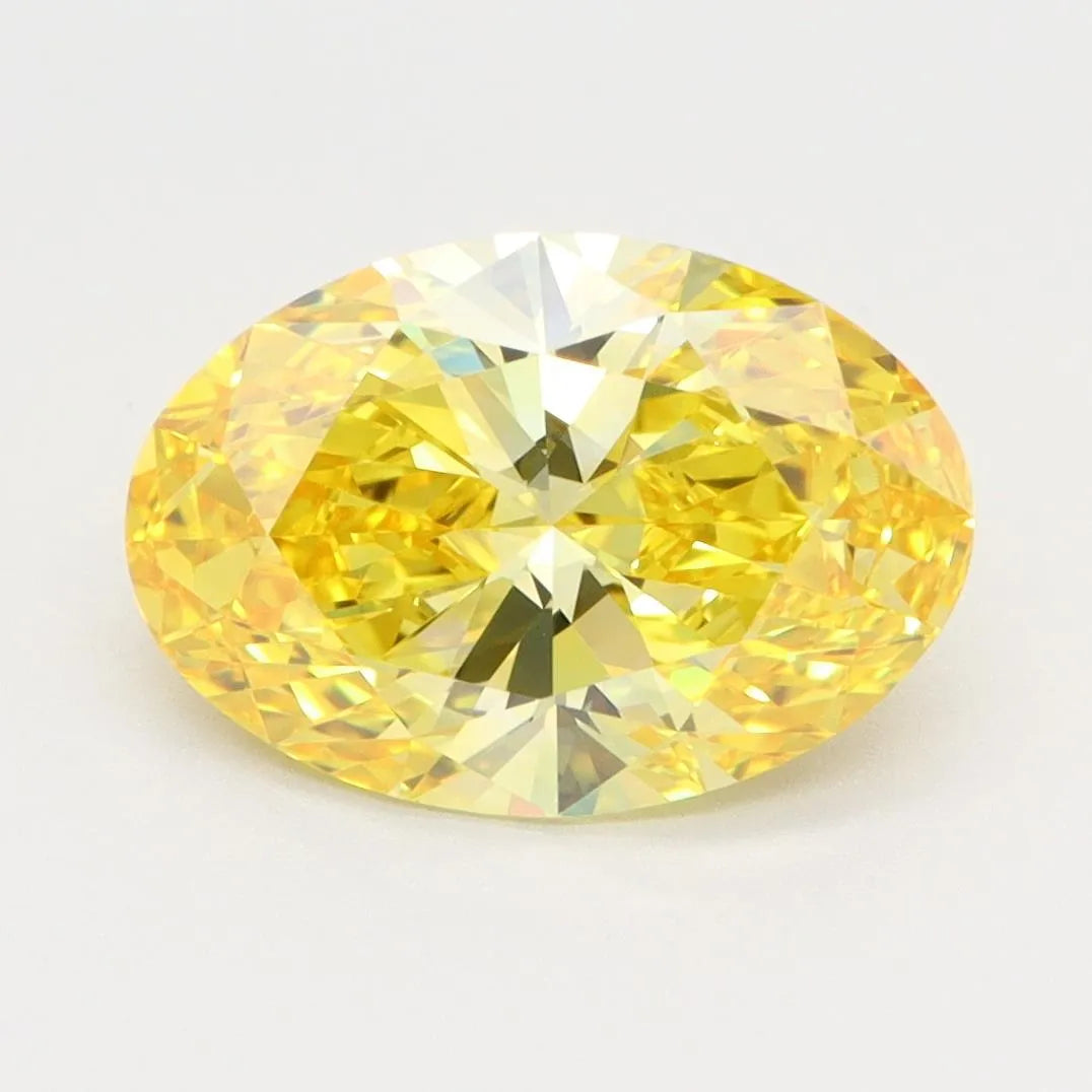 2.31ct Oval Lab Grown Diamond (Colour Fancy Vivid Yellow, Clarity VVS2, IGI Certified)