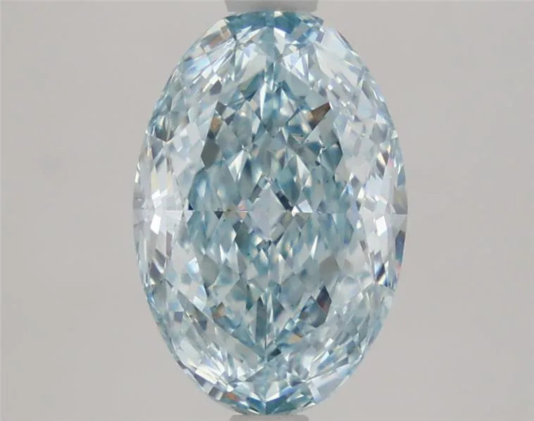 2.32ct Oval Lab Grown Diamond (Colour Fancy Vivid Greenish Blue, Clarity VS1, IGI Certified)