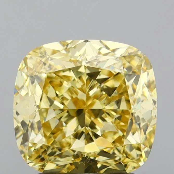 2.33ct Cushion modified Lab Grown Diamond (Colour Fancy Intense Yellow, Clarity VVS2, IGI Certified)