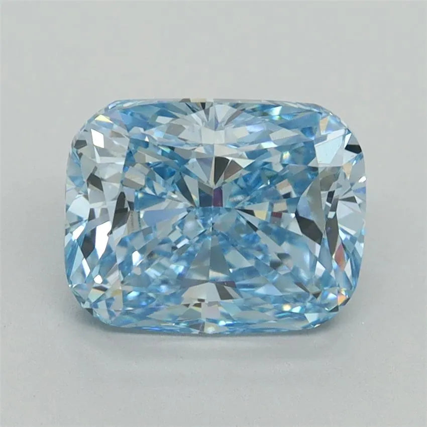 2.34ct Cushion brilliant Lab Grown Diamond (Colour Fancy Vivid Blue, Clarity VVS2, IGI Certified)