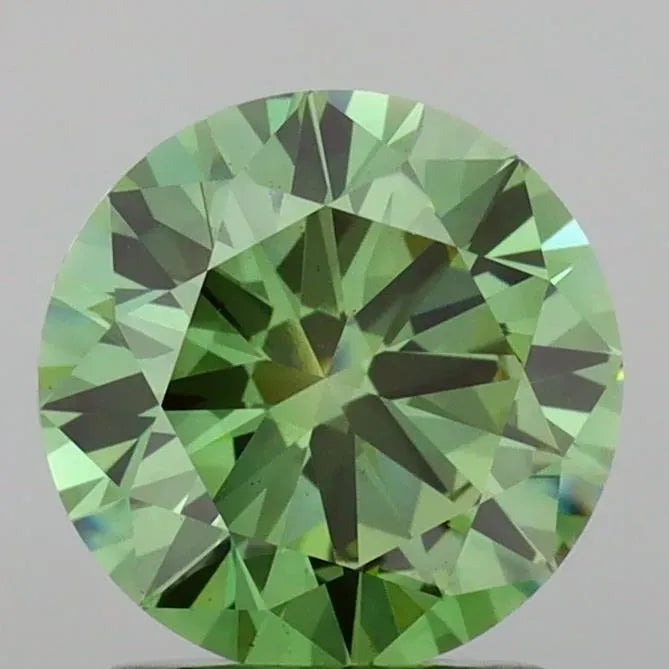 2.36ct Round Lab Grown Diamond (Colour Fancy Vivid Green, Clarity VVS2, Cut EX, IGI Certified)