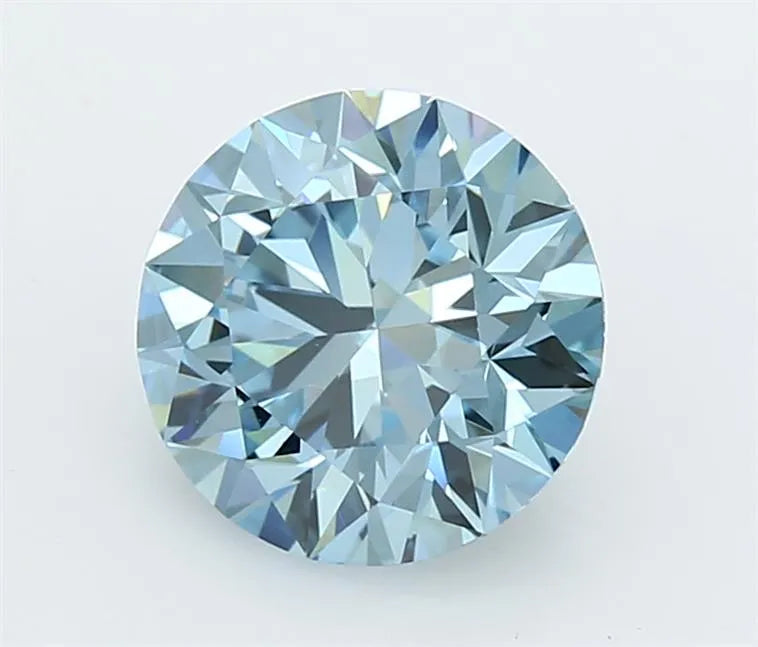 2.37ct Round Lab Grown Diamond (Colour Fancy Vivid Blue, Clarity VVS2, Cut ID, IGI Certified)