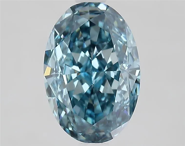 2.39ct Oval Lab Grown Diamond (Colour Fancy Vivid Blue, Clarity VS1, IGI Certified)
