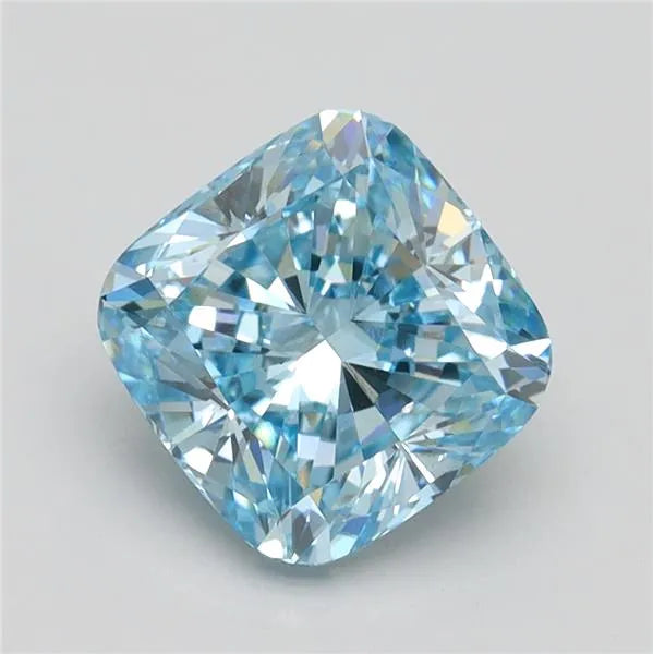 2.41ct Cushion brilliant Lab Grown Diamond (Colour Fancy Vivid Blue, Clarity VS2, IGI Certified)