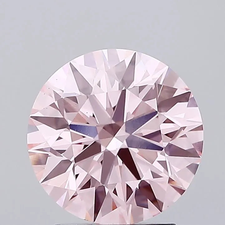 2.41ct Round Lab Grown Diamond (Colour Fancy Vivid Pink, Clarity VS1, Cut ID, IGI Certified)