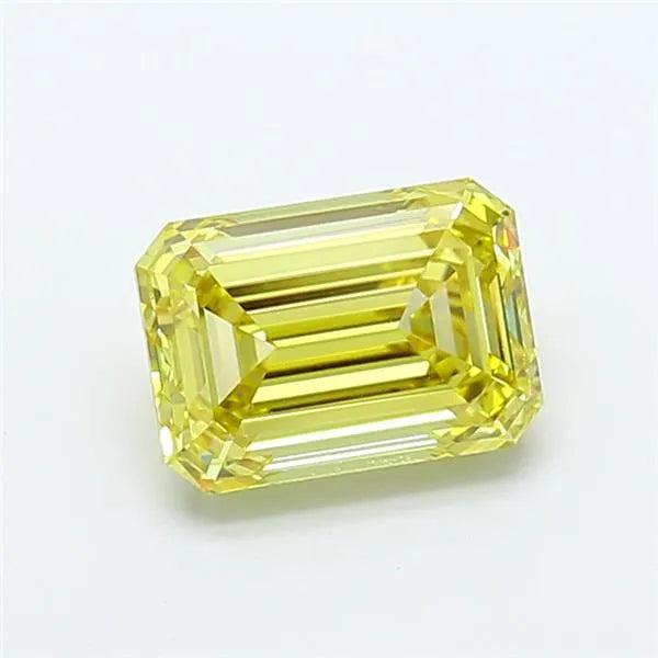 2.42ct Emerald Lab Grown Diamond (Colour Fancy Yellow, Clarity VVS1, IGI Certified)