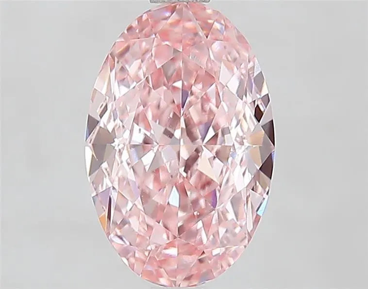 2.42ct Oval Lab Grown Diamond (Colour Fancy Vivid Pink, Clarity VVS2, IGI Certified)