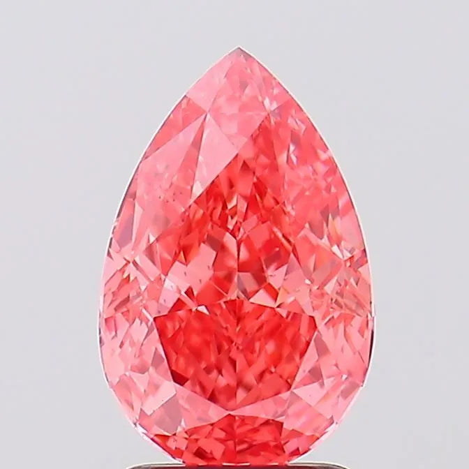 2.42ct Pear Lab Grown Diamond (Colour Fancy Vivid Pink, Clarity VS1, IGI Certified)