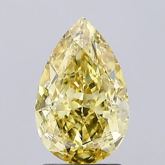 2.42ct Pear Lab Grown Diamond (Colour Fancy Vivid Yellow, Clarity VS2, IGI Certified)