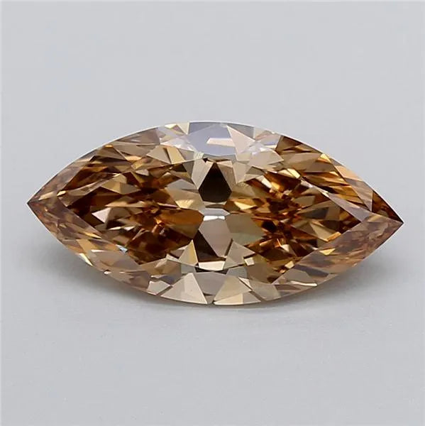 2.43ct Marquise Lab Grown Diamond (Colour Fancy Light Brown, Clarity VS1, IGI Certified)