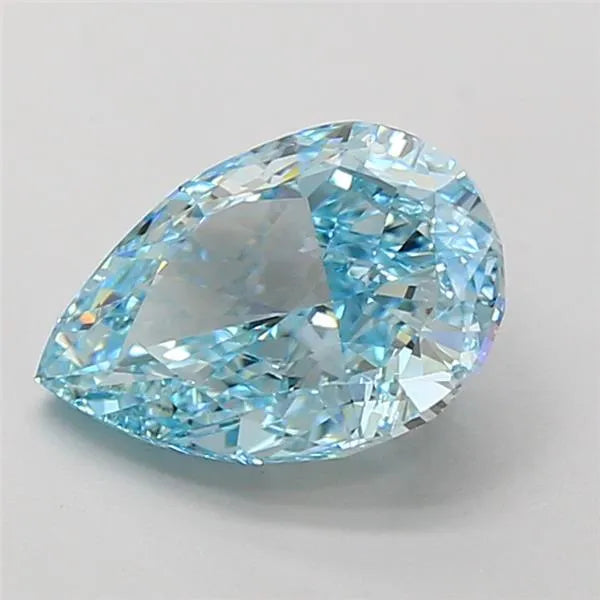 2.43ct Pear Lab Grown Diamond (Colour Fancy Vivid Blue, Clarity VVS2, IGI Certified)