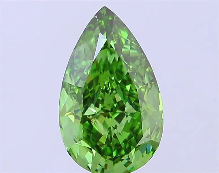 2.43ct Pear Lab Grown Diamond (Colour Fancy Vivid Green, Clarity VS1, IGI Certified)