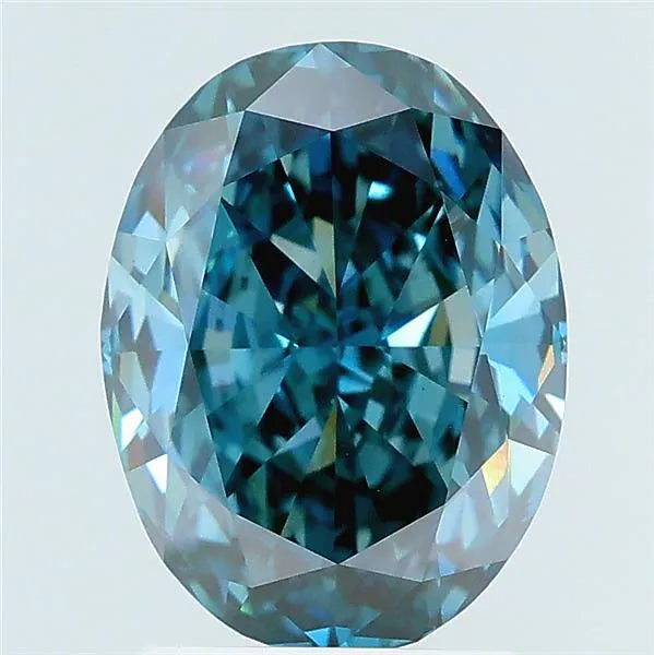 2.46ct Oval Lab Grown Diamond (Colour Fancy Vivid Blue, Clarity VS1, IGI Certified)