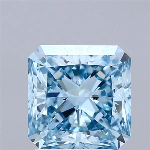 2.46ct Square radiant Lab Grown Diamond (Colour Fancy Intense Blue, Clarity VS1, IGI Certified)