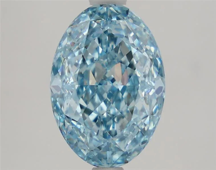 2.48ct Oval Lab Grown Diamond (Colour Fancy Vivid Blue, Clarity VS1, IGI Certified)