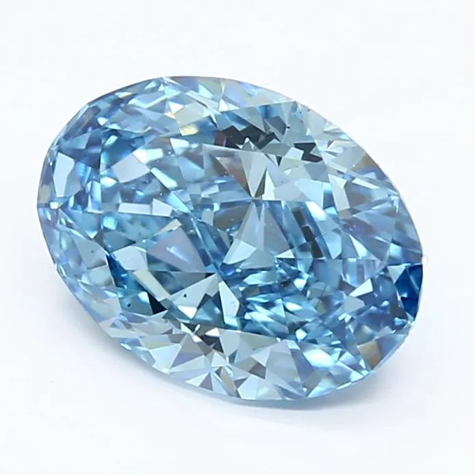 2.49ct Oval Lab Grown Diamond (Colour Fancy Vivid Blue, Clarity VS1, IGI Certified)