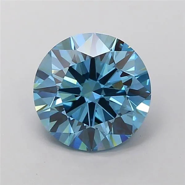 2.49ct Round Lab Grown Diamond (Colour Fancy Vivid Blue, Clarity VS1, Cut EX, IGI Certified)
