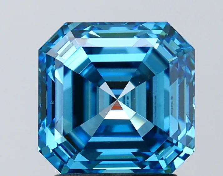 2.50ct Asscher Lab Grown Diamond (Colour Fancy Vivid Blue, Clarity VVS2, IGI Certified)