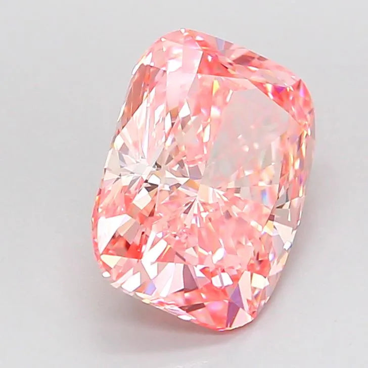 2.50ct Cushion brilliant Lab Grown Diamond (Colour Fancy Vivid Pink, Clarity VVS1, IGI Certified)