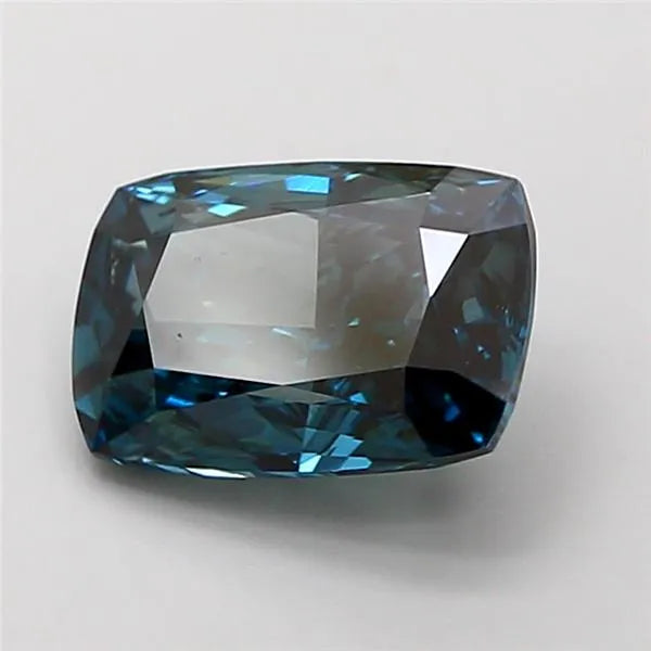 2.50ct Cushion modified Lab Grown Diamond (Colour Fancy Deep Green Blue, Clarity VVS2, IGI Certified)
