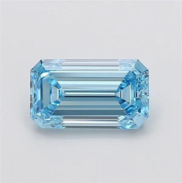 2.50ct Emerald Lab Grown Diamond (Colour Fancy Vivid Blue, Clarity VVS1, IGI Certified)
