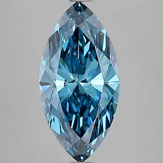2.50ct Marquise Lab Grown Diamond (Colour Fancy Vivid Blue, Clarity VVS2, IGI Certified)