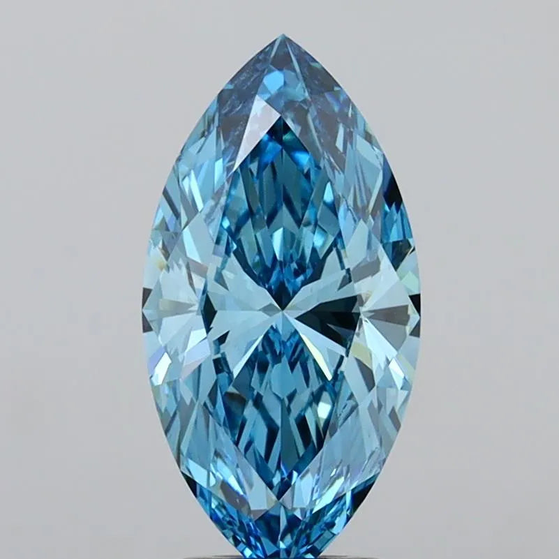 2.50ct Marquise Lab Grown Diamond (Colour Fancy Vivid Blue, Clarity VVS2, IGI Certified)