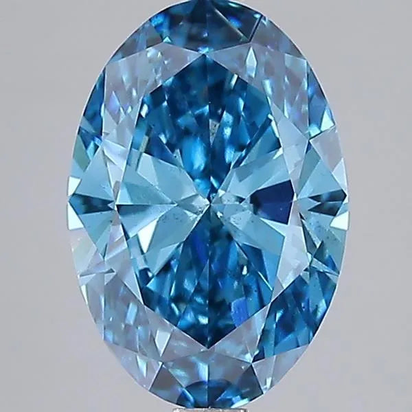 2.50ct Oval Lab Grown Diamond (Colour Fancy Vivid Blue, Clarity SI1, IGI Certified)