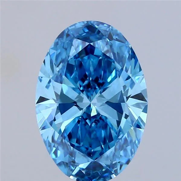 2.50ct Oval Lab Grown Diamond (Colour Fancy Vivid Blue, Clarity VS2, IGI Certified)