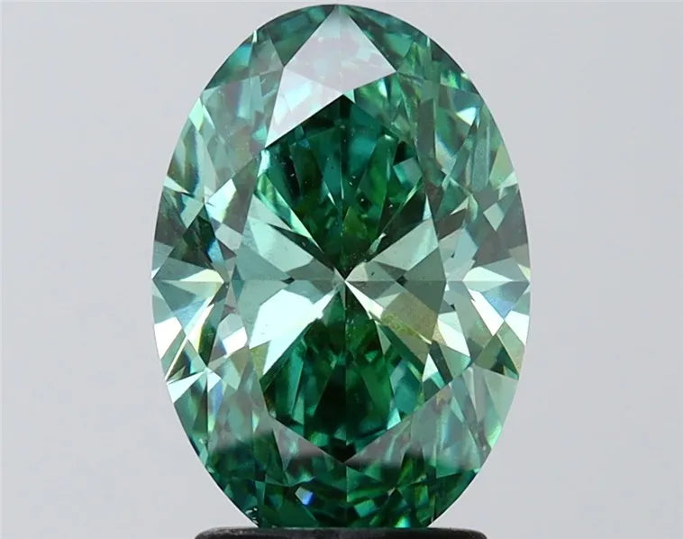 2.50ct Oval Lab Grown Diamond (Colour Fancy Vivid Green, Clarity VS2, IGI Certified)